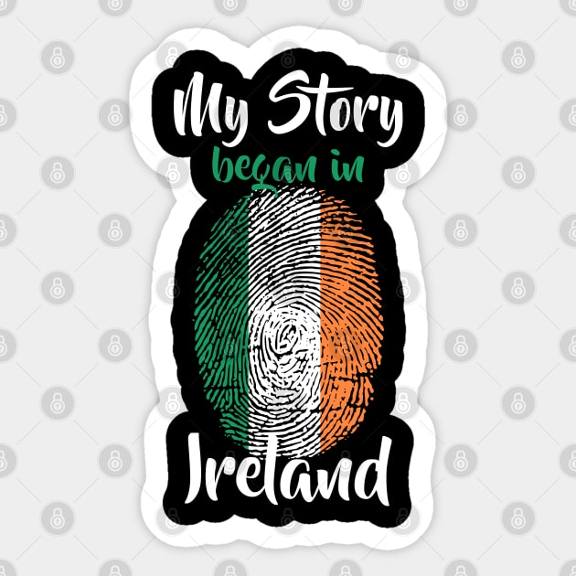 Ireland Flag Fingerprint My Story DNA Irish Sticker by Your Culture & Merch